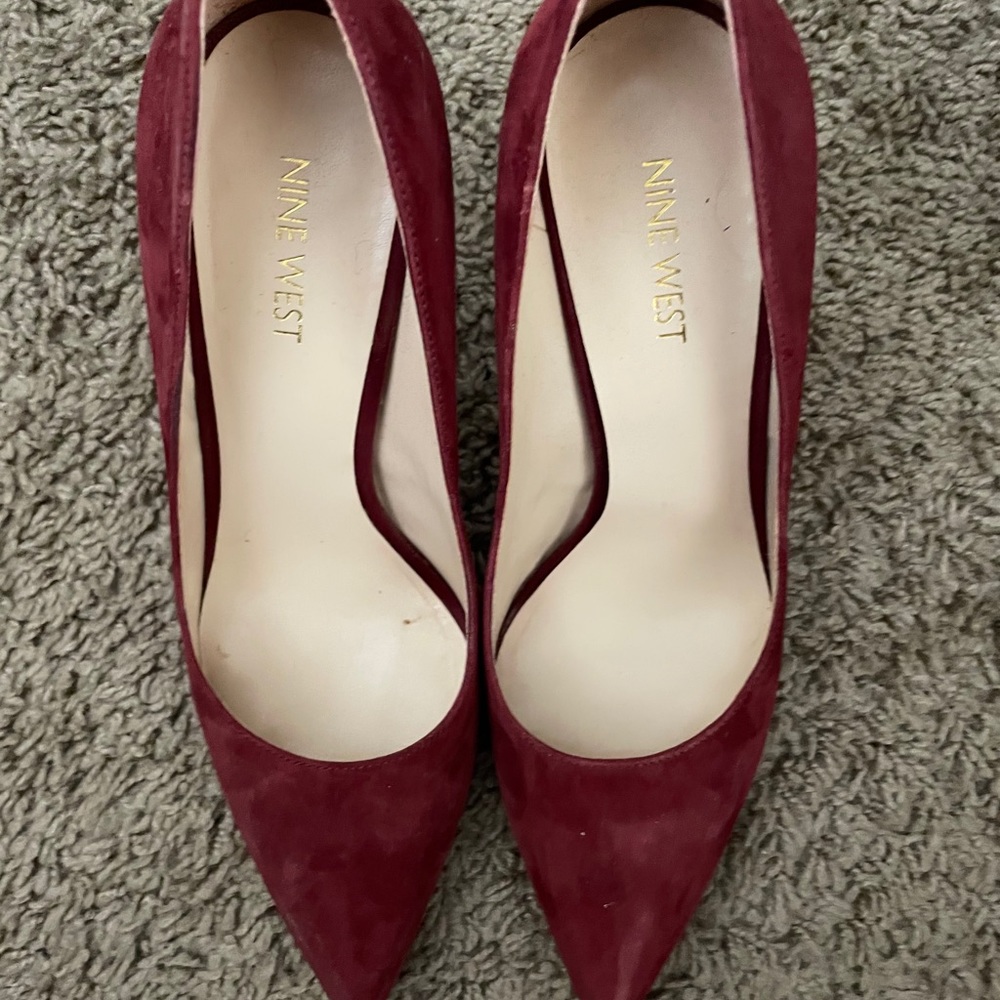 Nine West Cranberry Suede Heels